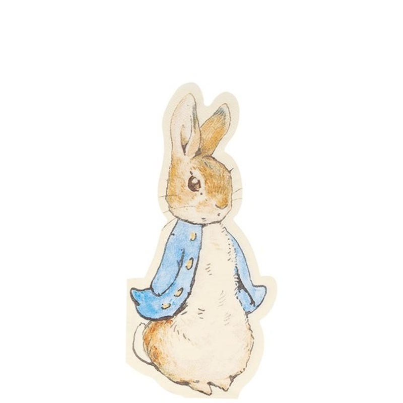 16 Peter rabbit napkins in rabbit shape 20cm