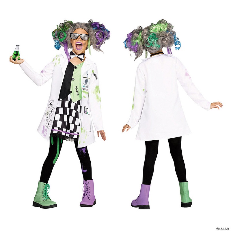 Girl’s Mad Scientist Costume|MEDIUM|LARGE|XLARGE