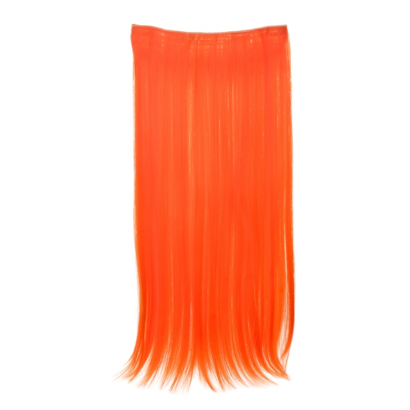 Hairpiece Clip-In Extension wide 5 clips straight neon orange YZF-3177-TF2202