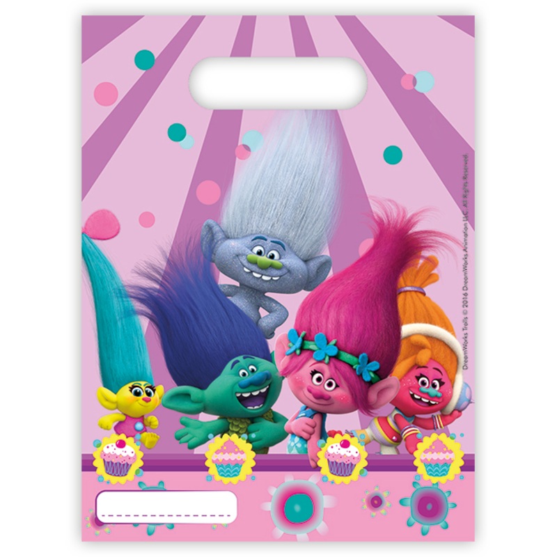 6 Party Trolls gift bags