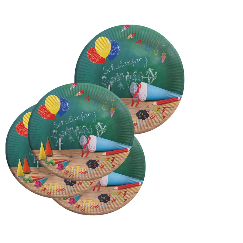 8 colorful back to school plates 23cm