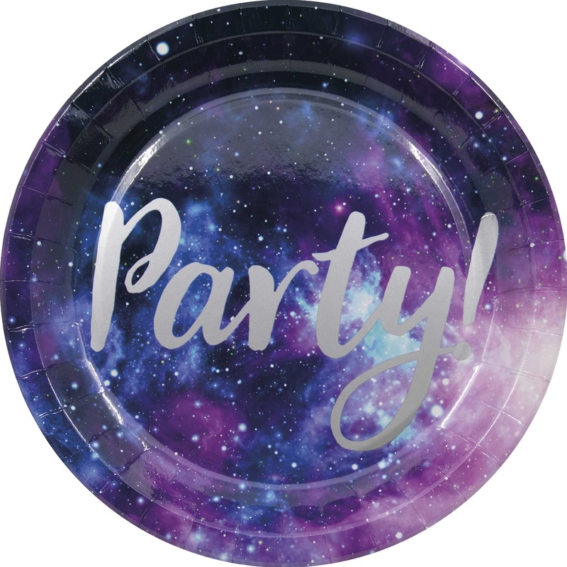 8 Galactic Birthday Paper Plates 23cm