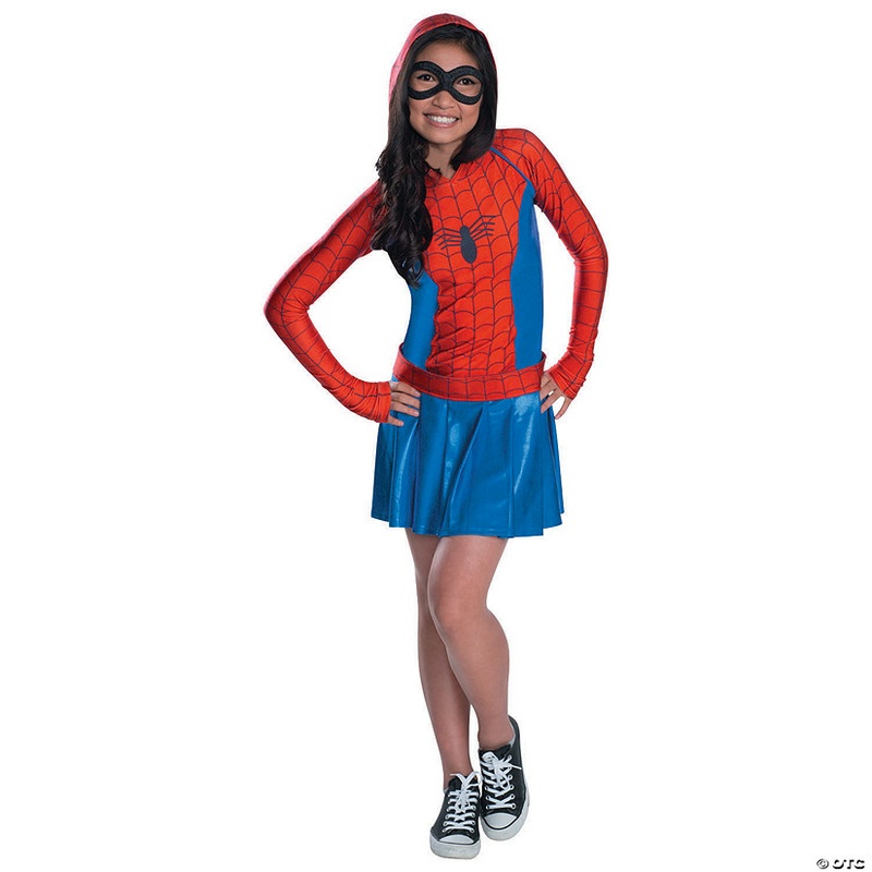 Girl’s Spidergirl Hoodie Dress Costume