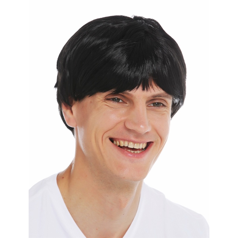 2232-ZA103 wig carnival Halloween men short sleek black