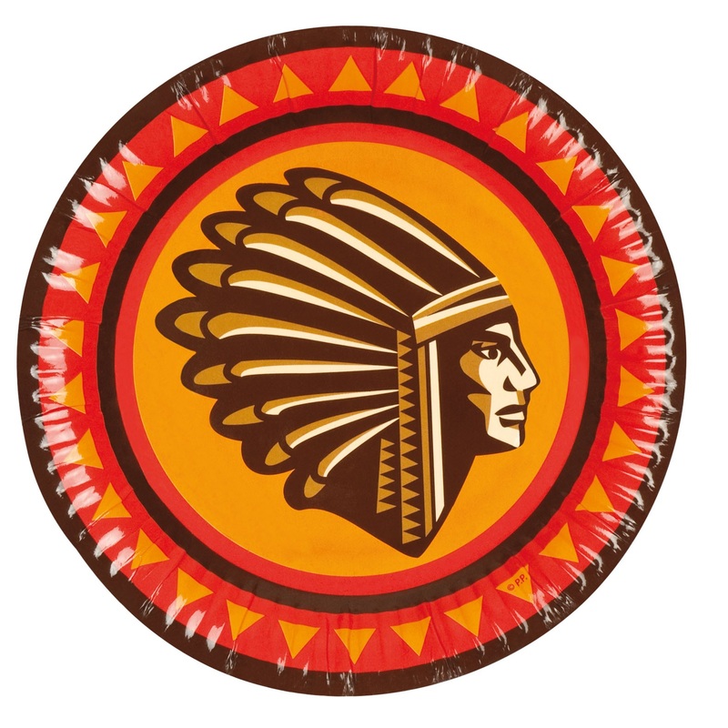 6 Indian head paper plates 23cm