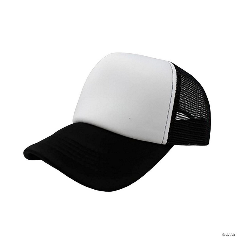 6-Pack Trucker Hat Adjustable Cap (White & Black)