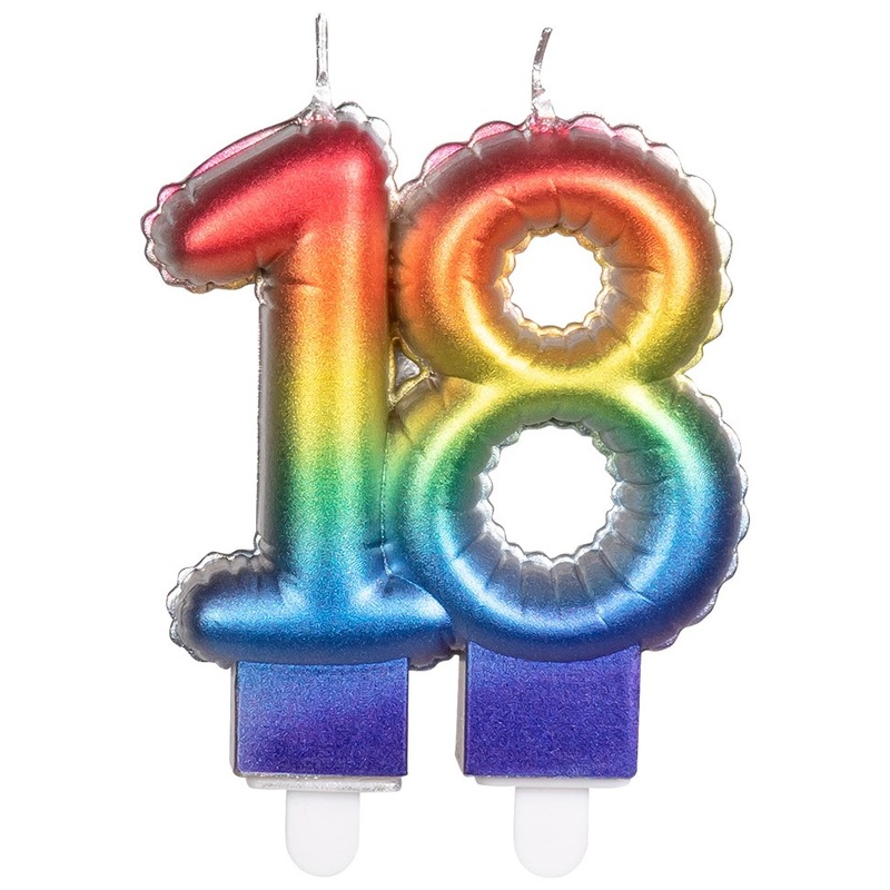 Cake candle colorful number 18