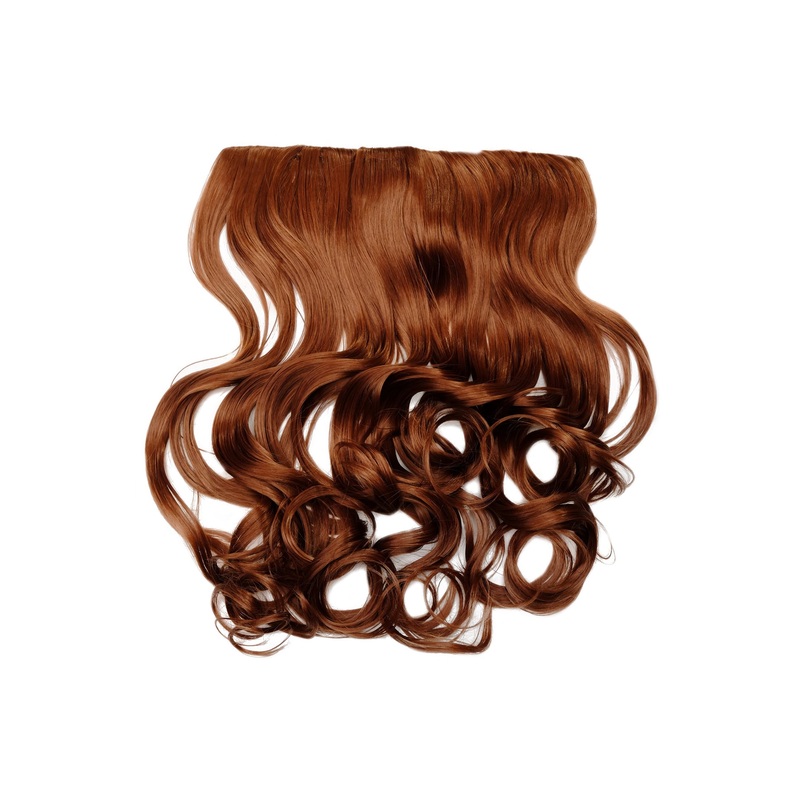 Hairpiece Halfwig 5 clip Clip-In Extension long curled curls copper brown WH5008-180C-30