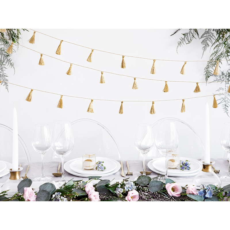 Tassel Garland Gold Metallic 1.9m x 6cm