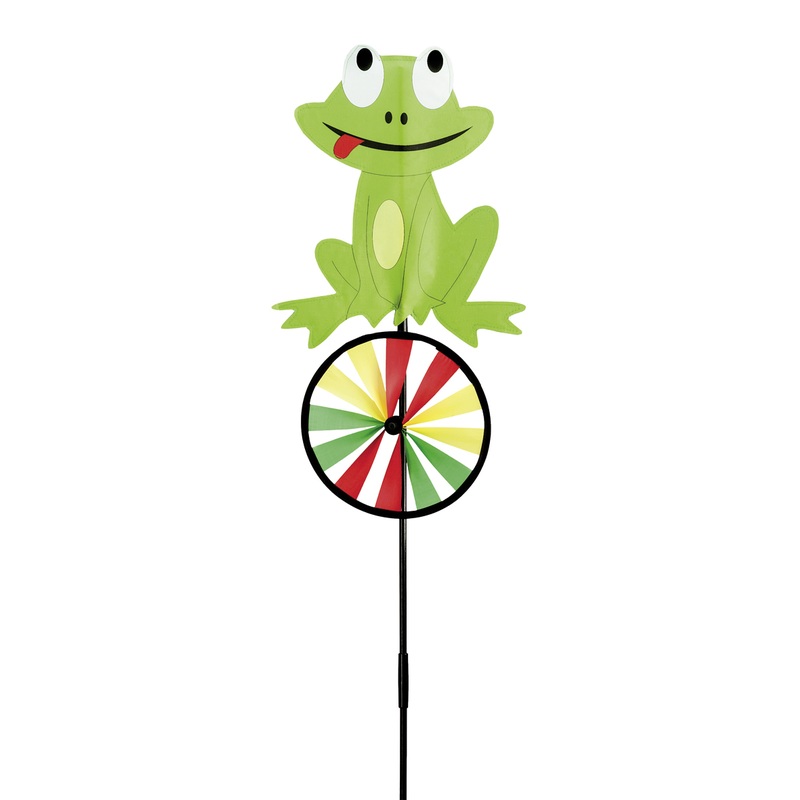 Windmill decoration with frog 83cm
