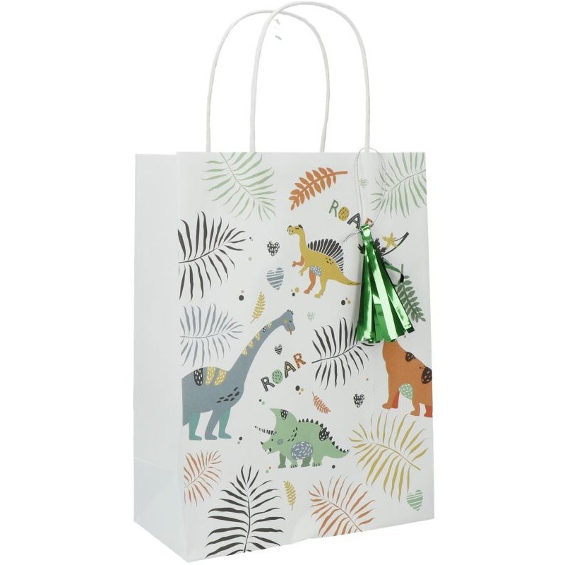 6 Little Dino gift bags 27x20cm