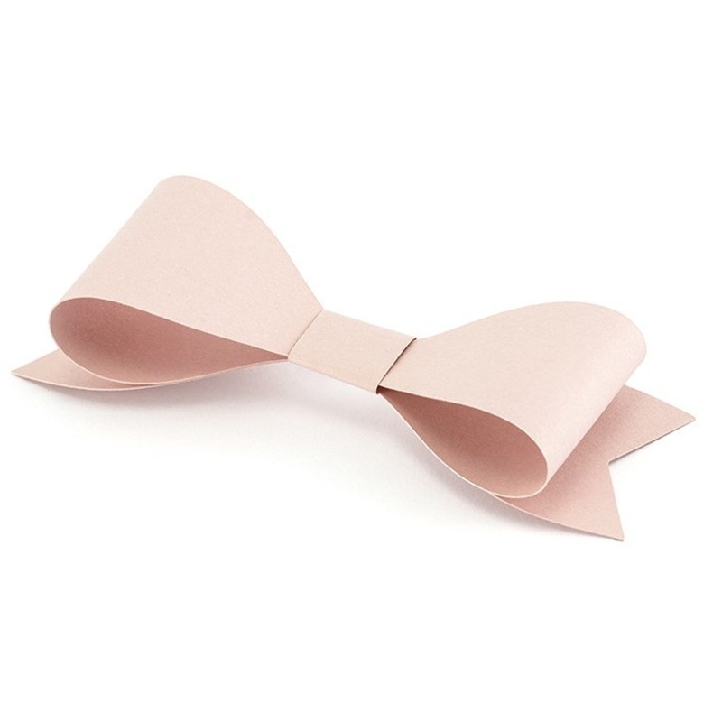 6 pink paper ribbons 9.5 x 3.2cm