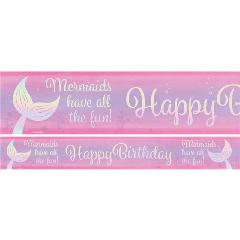 3 Mermaid Fun paper banners 1m