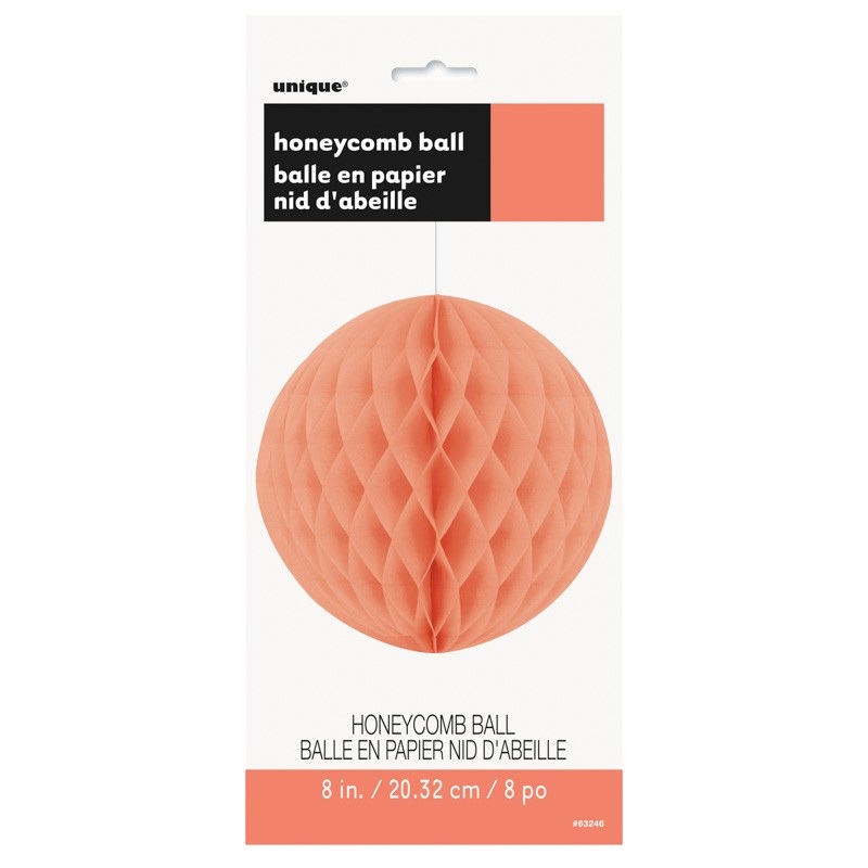 Decorative honeycomb ball coral 20cm