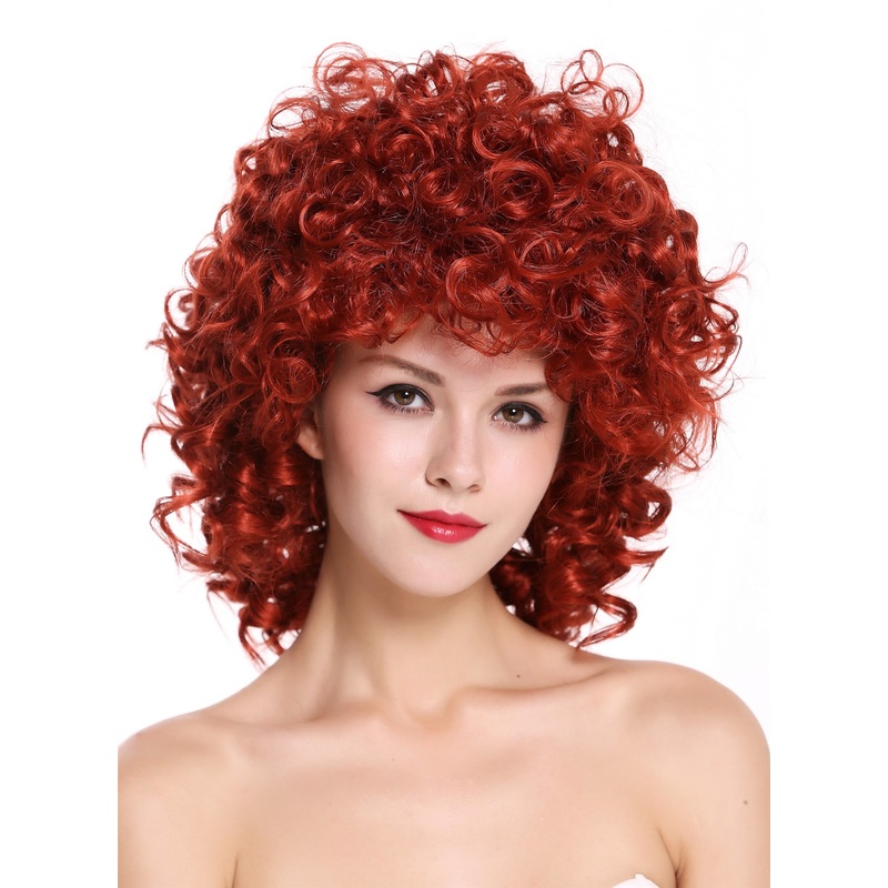Lady women wig very voluminous curled curls shoulder-length red 16