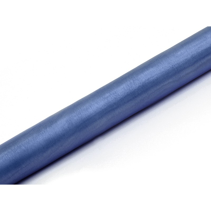 Organza fabric Julie dark blue 9m x 36cm