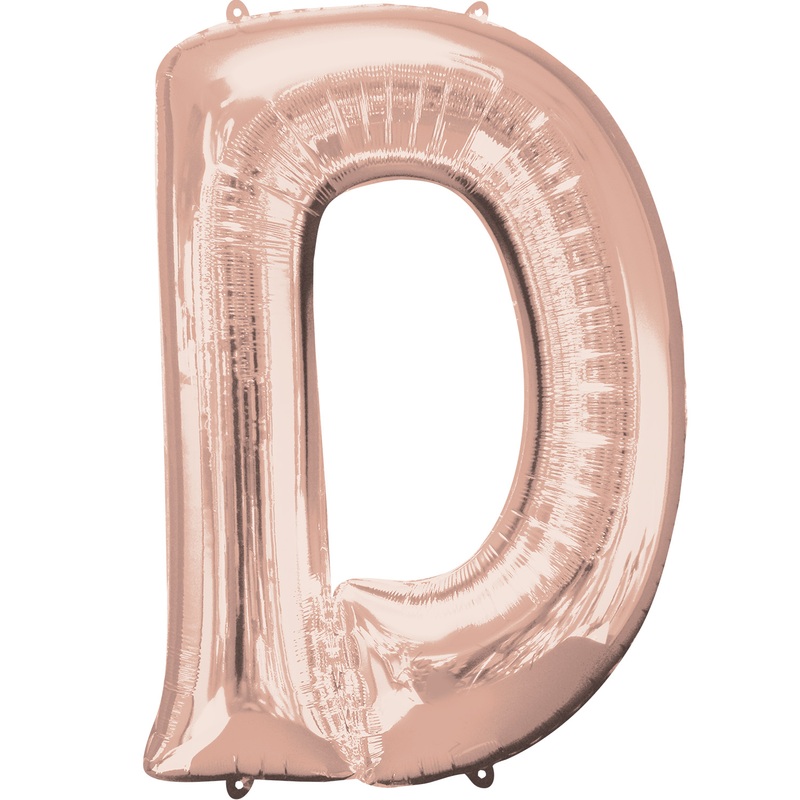 16” Letter ‘D’ Rose Gold Air Fill Balloon