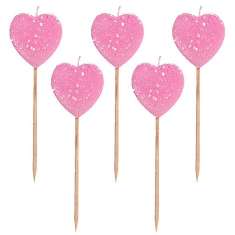6 mica hearts party picker 3 inches