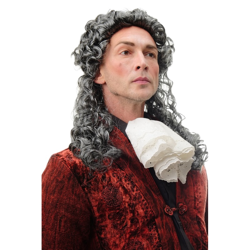 Man Lady Party Wig Halloween historic baroque long curly grey mix mullet 68838