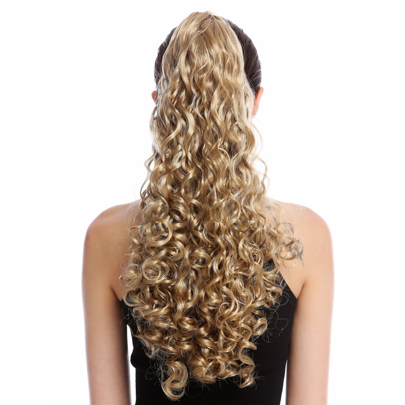 Ponytail Hairpiece very long voluminous curled curls champagne blond 20