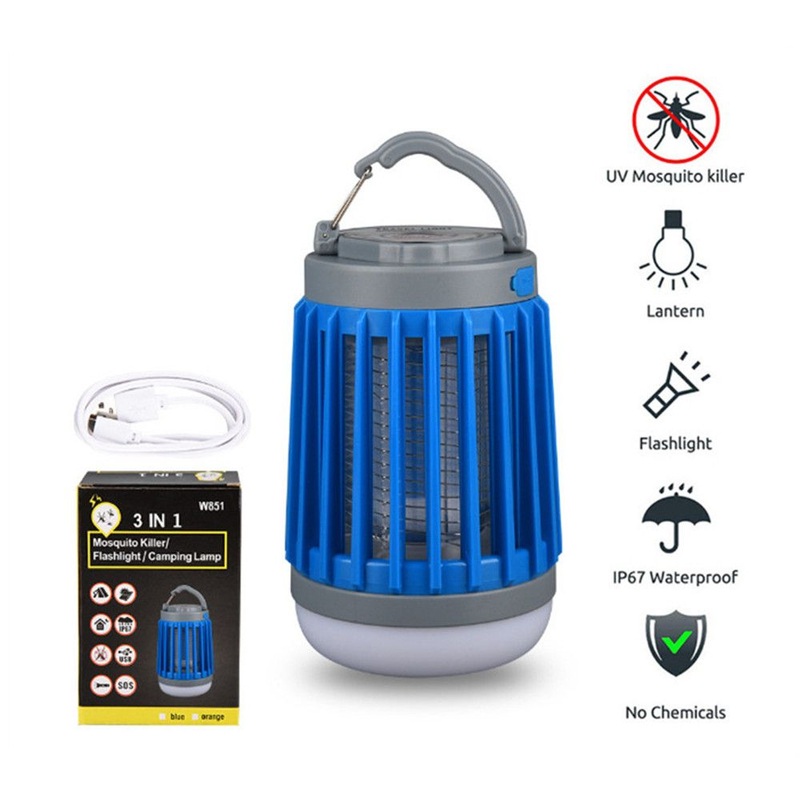Solar Camping Lantern 3 in 1 Solar Mosquito Killer/Flashlight/Camping Lamp Sos OEM ODM China Factory Durable Quality with USB Connection