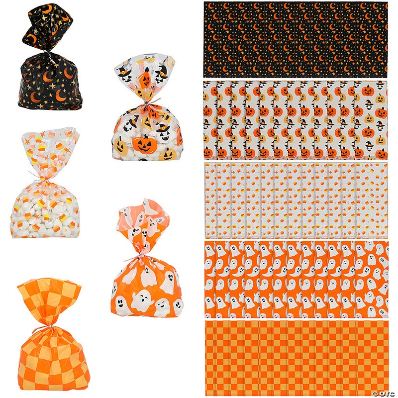 5 x 11 1/2 Bulk 144 Pc. Halloween Cellophane Bag Assortment