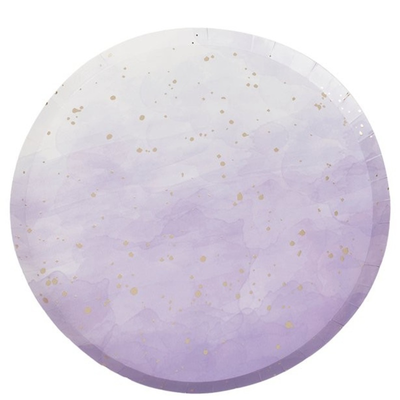 8 party plates purple ombre 24cm