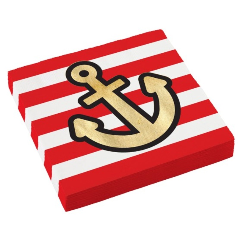 16 pirate battle napkins 33cm