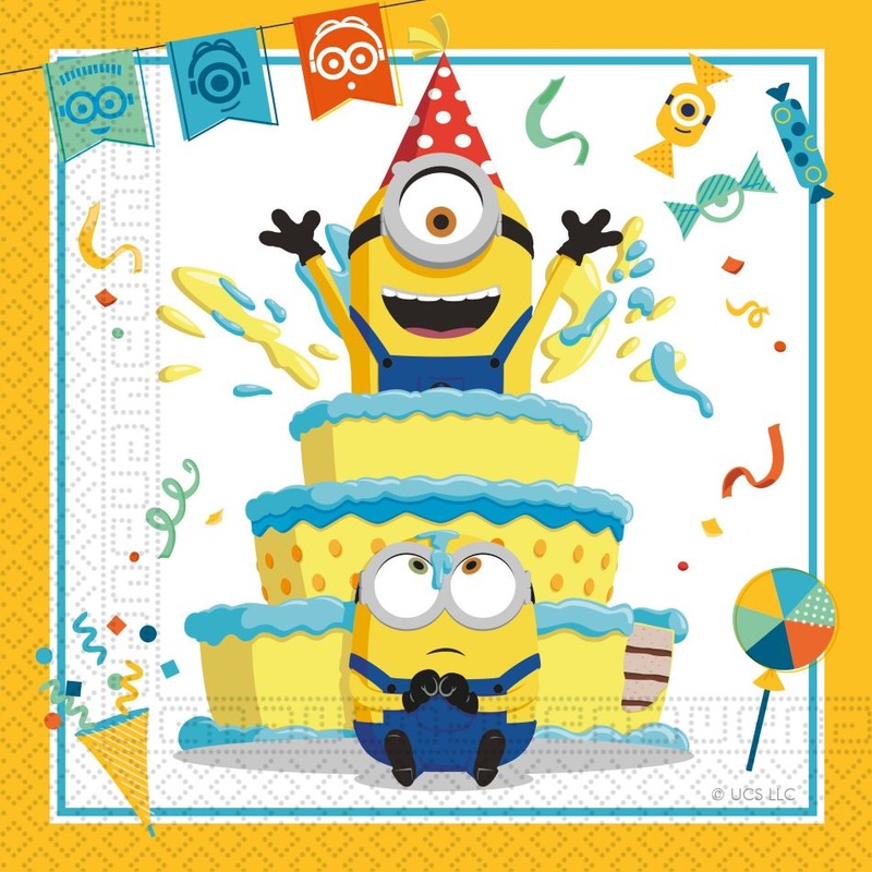 20 Party Minion napkins 33cm