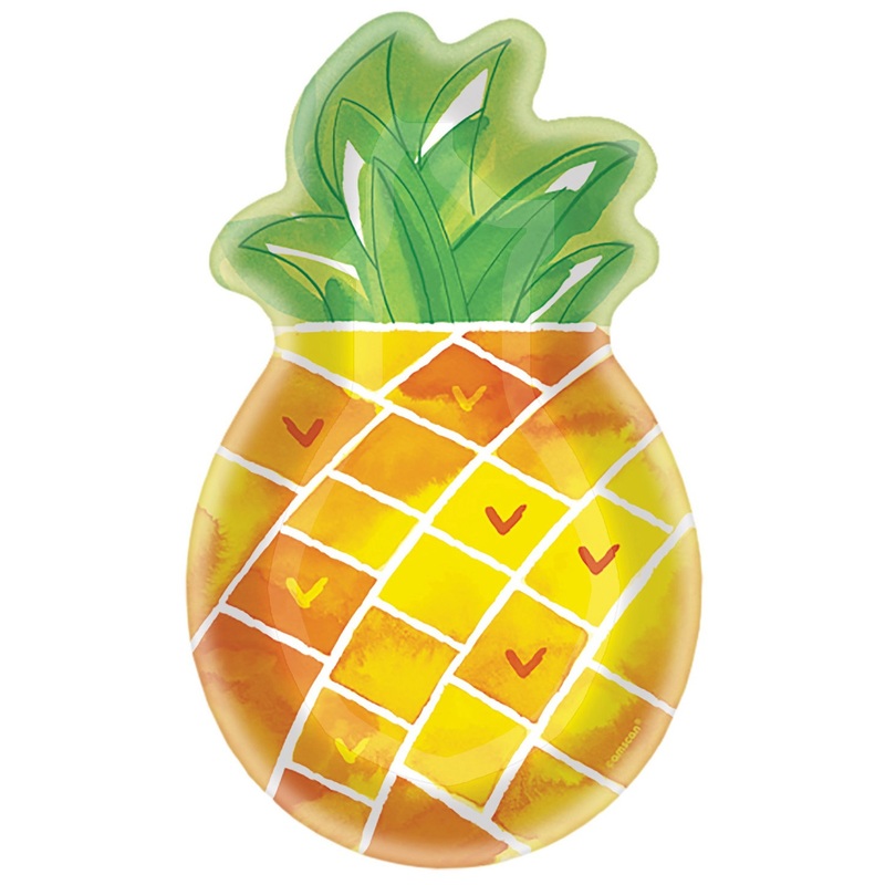 8 Stay cool pineapple paper plates 26cm