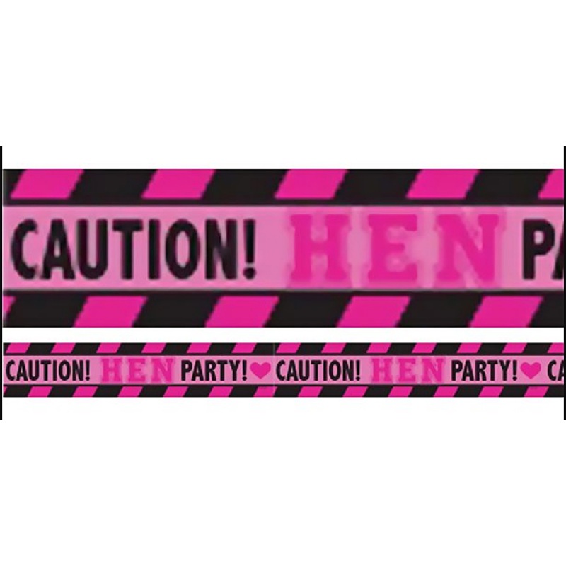 Attention Hen Party Banner Pink-Black Striped