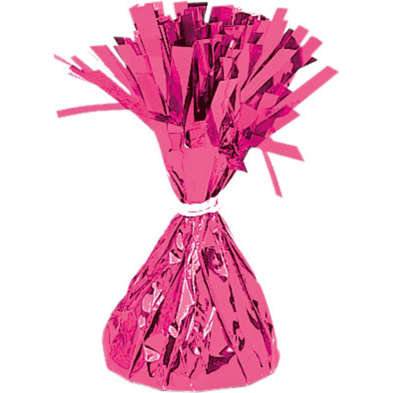 Fringed cone balloon weight in magenta