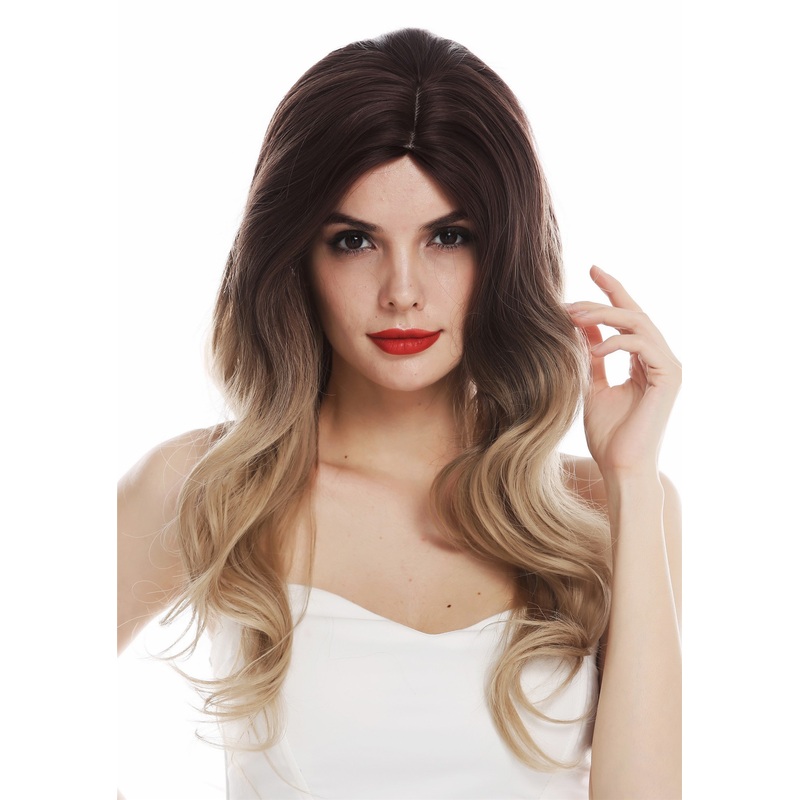 Women’s wig ladies long wavy parting ombre brown blonde diva TYS-1208-