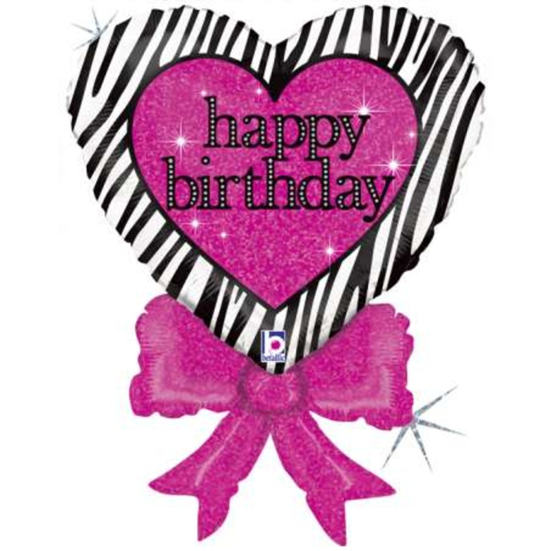 Zebra Heart Shaped Foil Balloon – 30