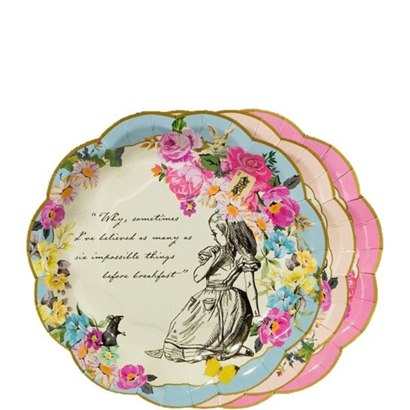 12 Alice in Wonderland paper plates 17cm