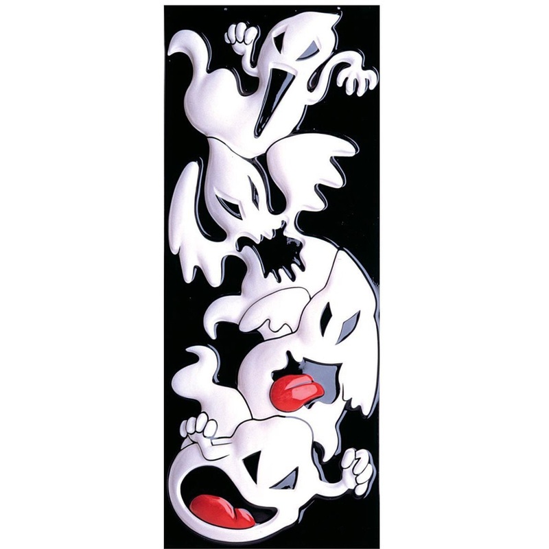 4 scary grimaces ghost parade murals 20 x 50cm