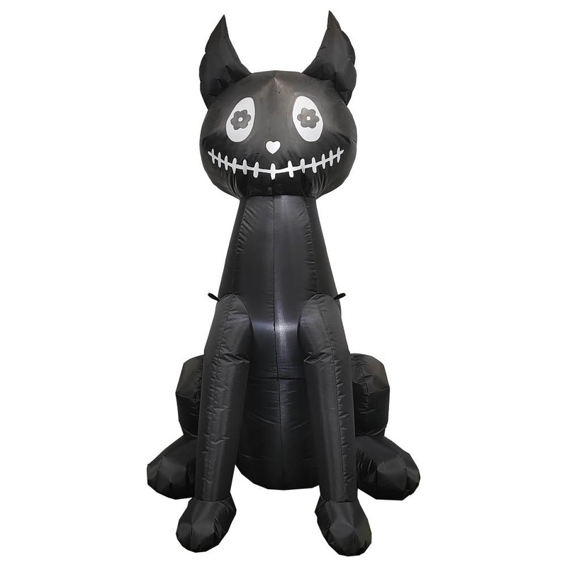 5FT Halloween Inflatable Black Cat with LED Light Indoor Yard Decoration