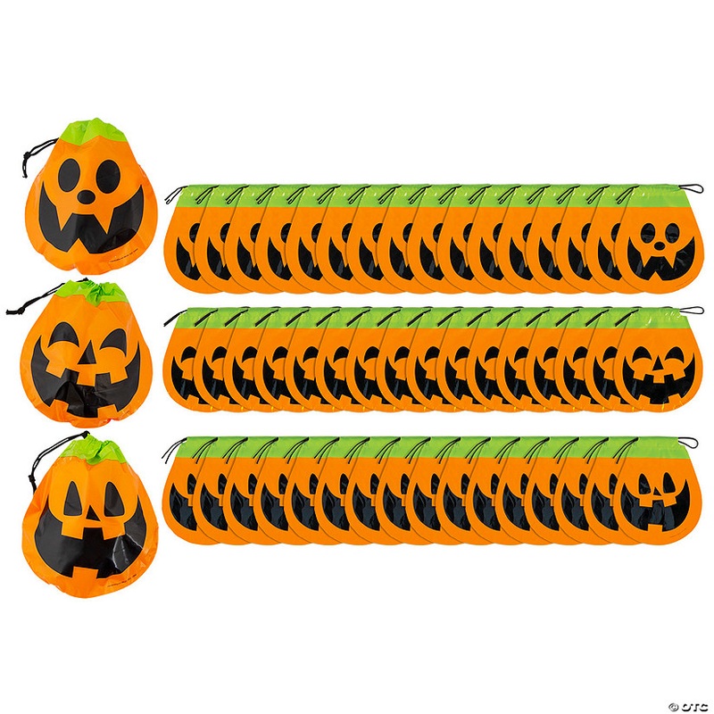 8 3/4 Bulk 72 Pc. Halloween Jack-O’-Lantern Plastic Goody Bags