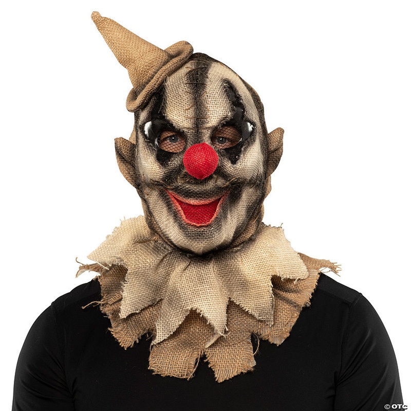 Adults Scarecrow Clown Full Head Covering Halloween Mask  One Size
