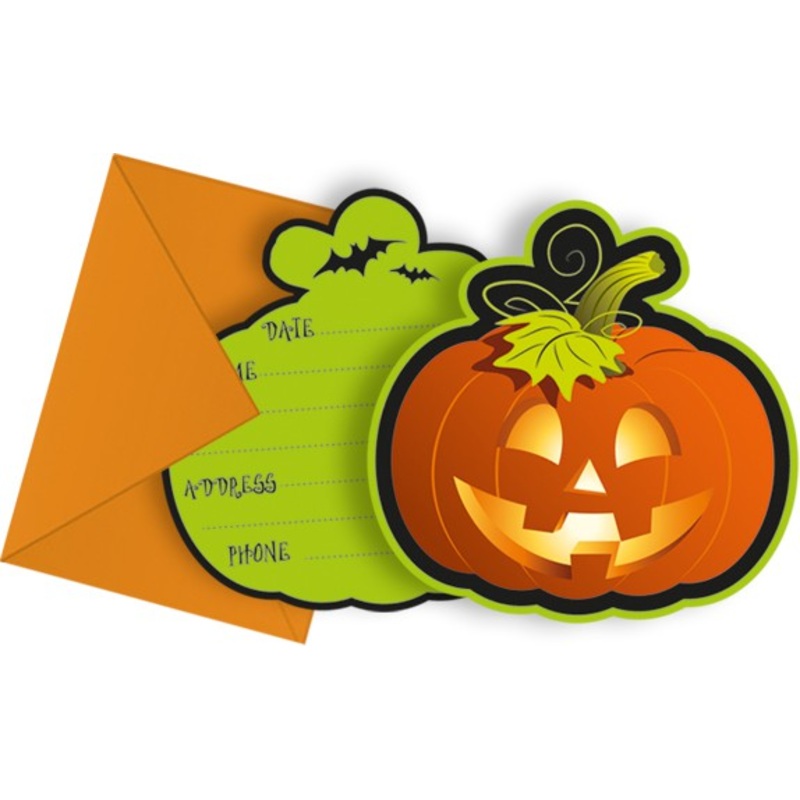 6 Scary Villa Halloween invitation cards