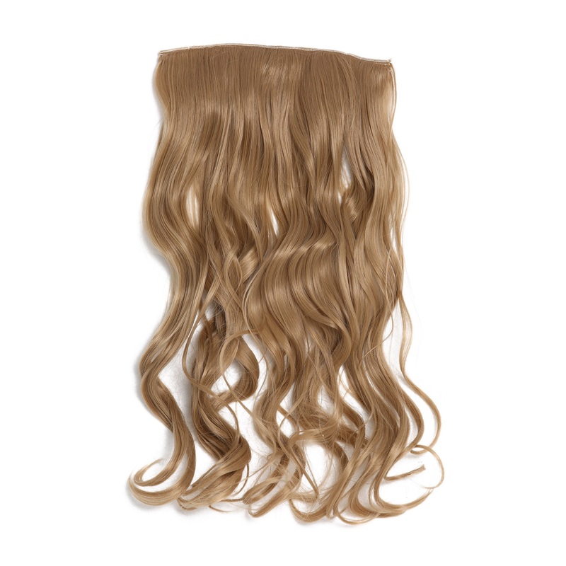 Hairpiece Halfwig 5 Clip Extension wide long curled curls medium blond YZF-3180