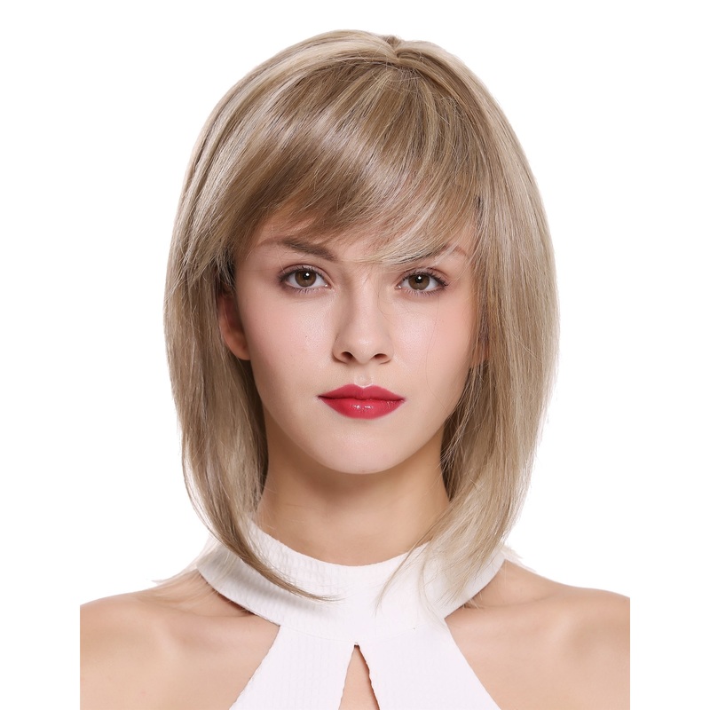 Lady wig monofilament shoulder length long bob blonde highlights DW2283-MT