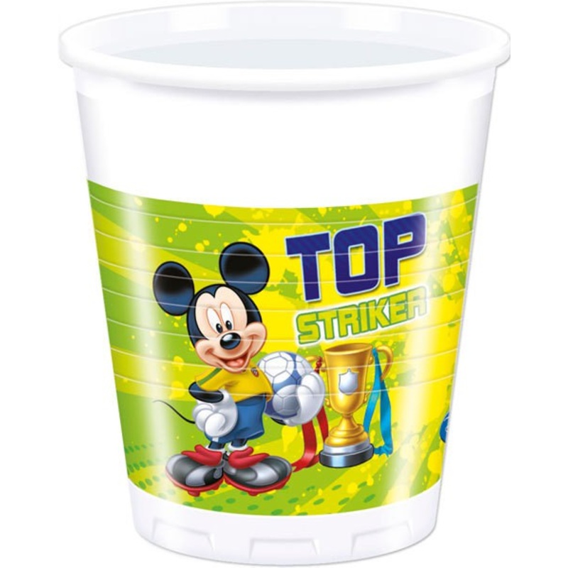 8 Mickey Mouse soccer cups 200ml