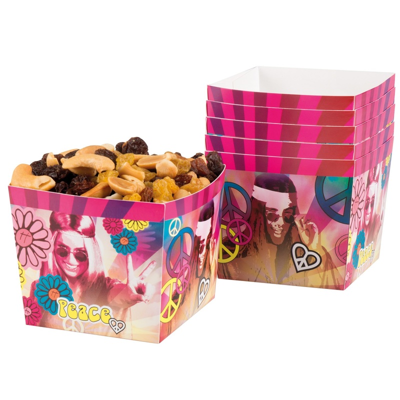 6 hippie party paper bowls