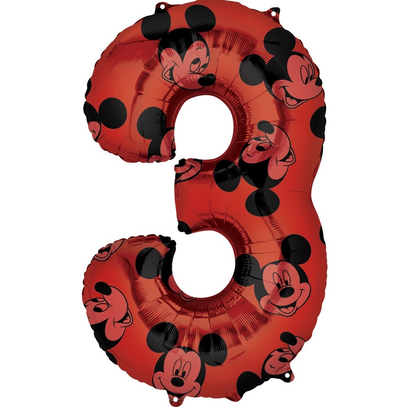 Mickey Mouse number 3 balloon 66cm