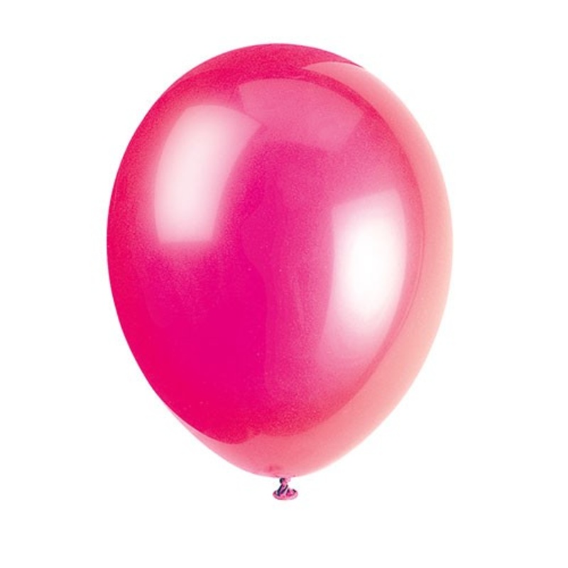 Set of 10 latex balloons fuchsia 30cm