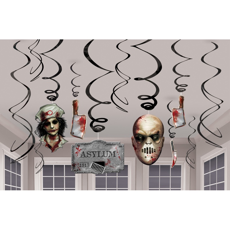 12 horror psychiatry spiral hangers 61cm