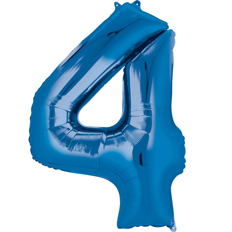 16” Number 4 Blue Air Fill Balloon