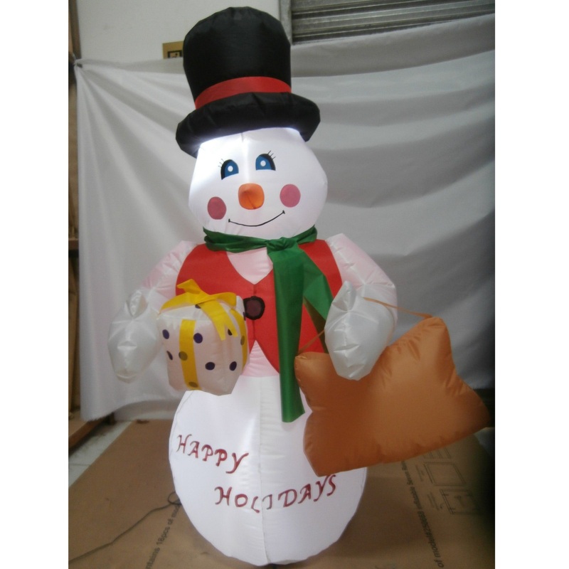 2023 New 6 Feet Christmas Inflatable Blue Vest Snowman LED Lights Yard Garden Decoration
