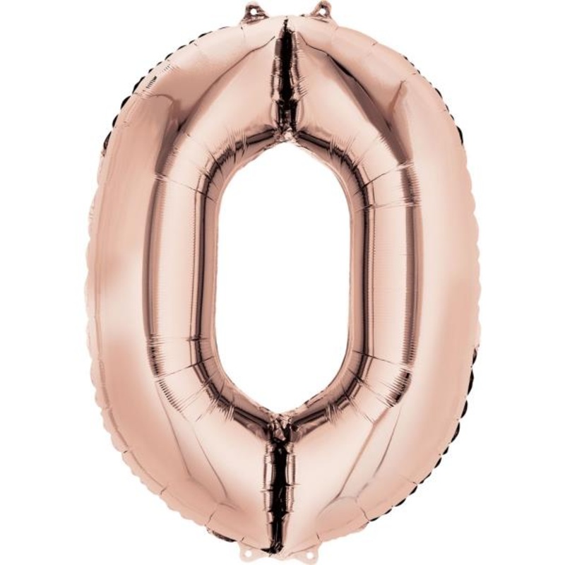 26” Rose Gold Numbered Foil Balloon #0